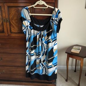 Bobbie Bee Size 14 Blue and Black Dress